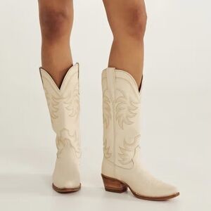 Tecovas The Annie Ivory Leather Cowboy Boots